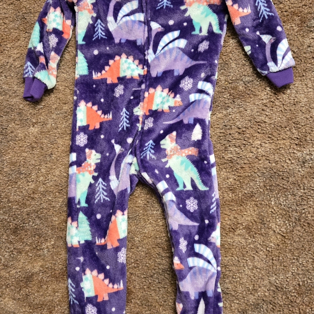 The Children's Place Dinosaur Footies in Purple and Green